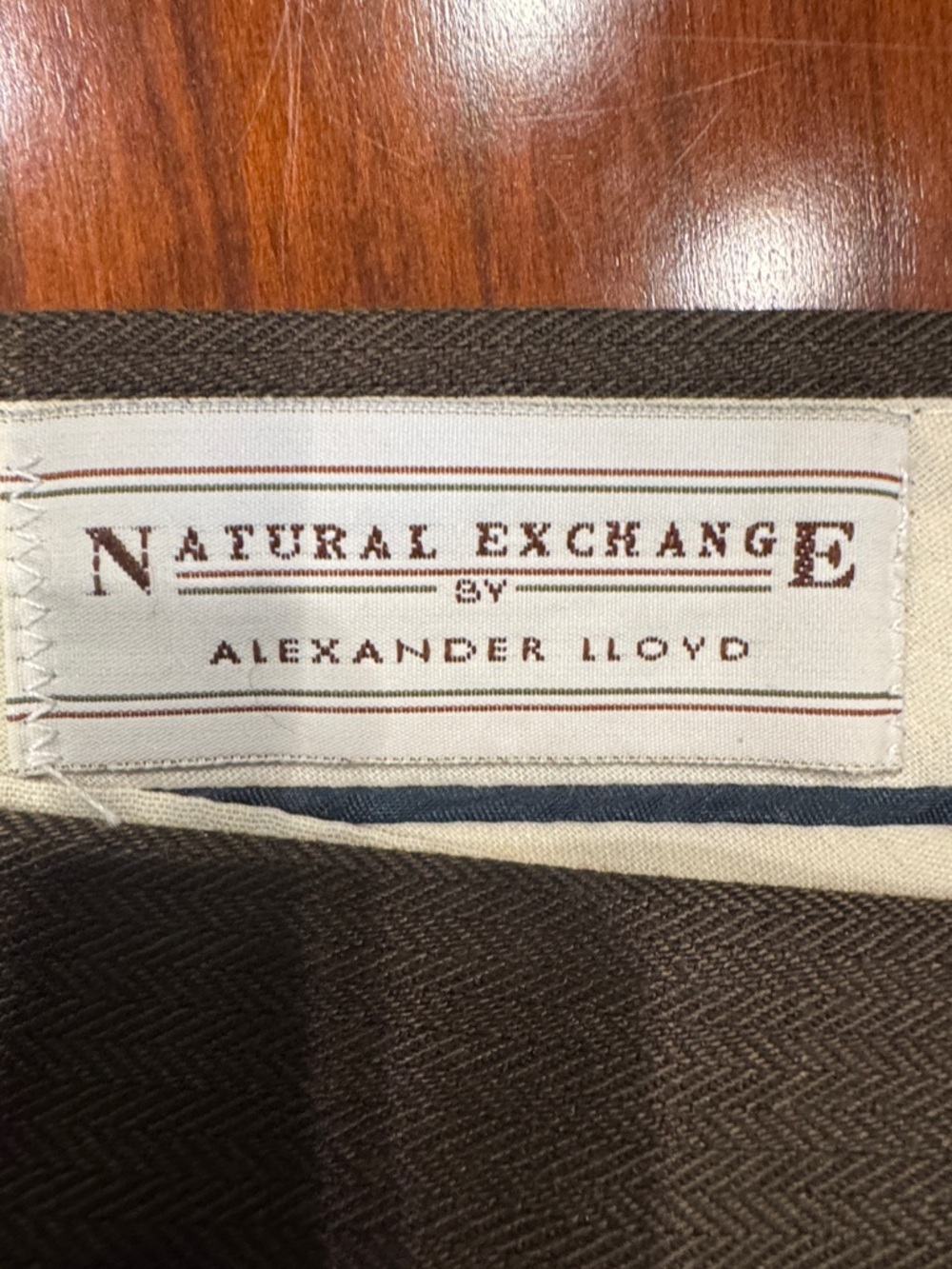 NWOT Men's Alexander Lloyd Dress Pants - Dark Gray/Brown Mini Herringbone Cuffs - Picture 4 of 5